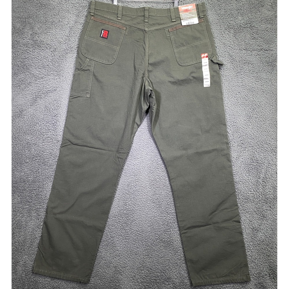 Wrangler RIGGS Carpenter Pants 42x36 Green Ripstop Workwear 103W020LD - Picture 7 of 12
